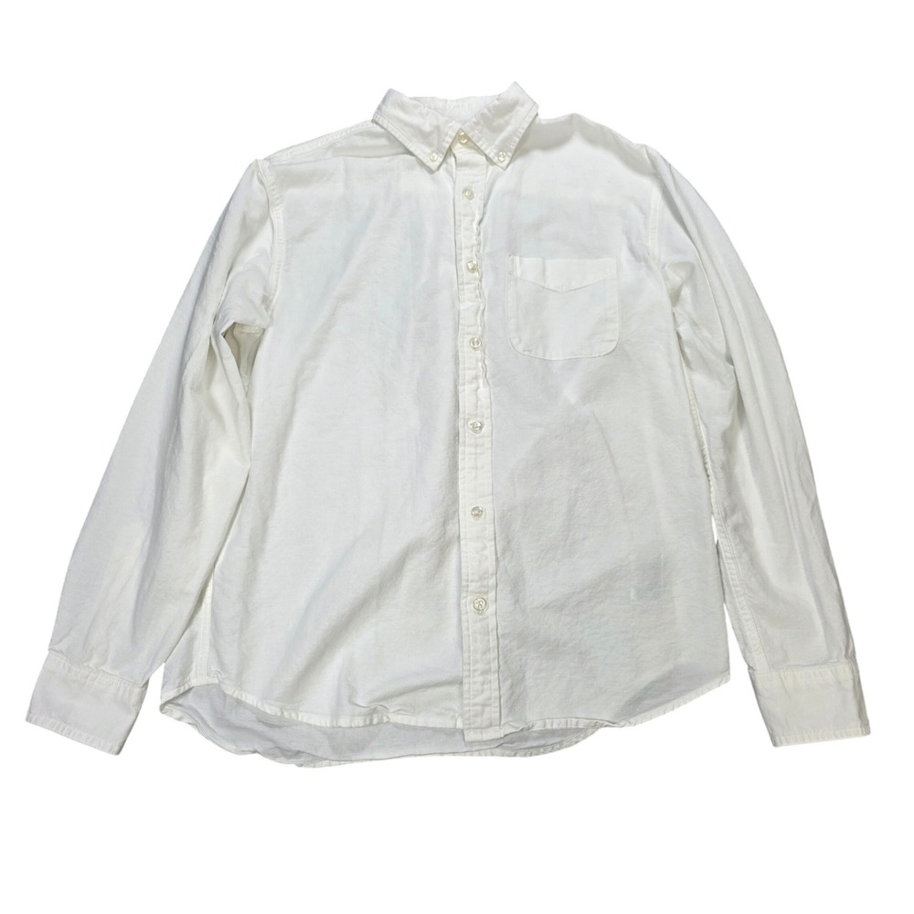 Old Navy Button Up Everyday Shirt Men's Size M White Regular Fit Long Sleeve